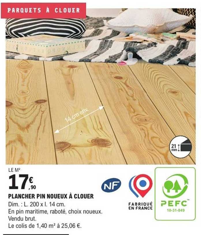 PLANCHER PIN NOUEUX À CLOUER