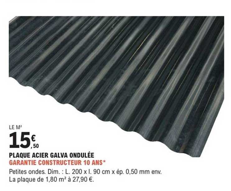 PLAQUE ACIER GALVA ONDULÉE