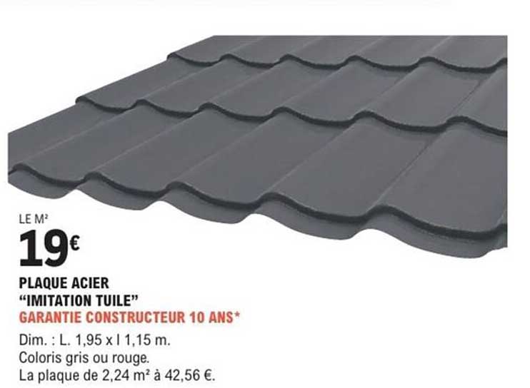 PLAQUE ACIER “IMITATION TUILE”