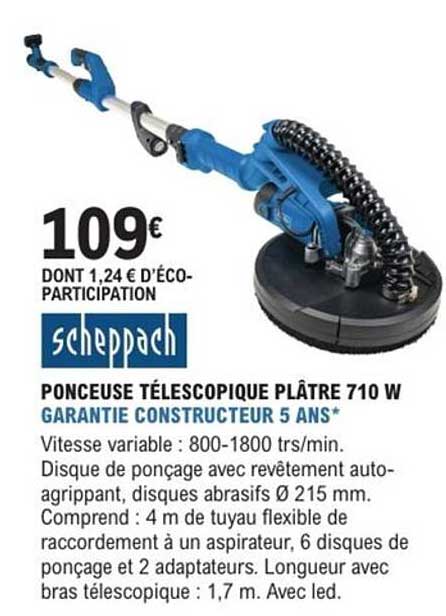 PONCEUSE TÉLESCOPIQUE PLATRE 710 W