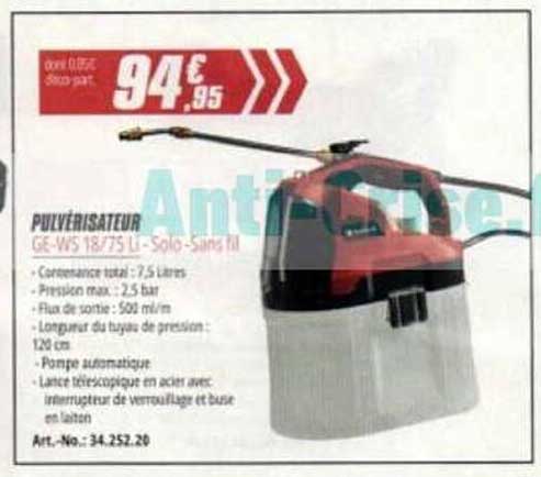 Pulvérisateur GE-VS 18/75 Li-Solo - sans fil
