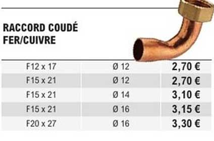 RACCORD COÛTÉ FER/CUIVRE