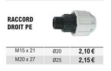 RACCORD DROIT PE