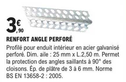 RENFORT ANGLE PERFORÉ