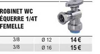 Robinet WC Équerre 1/4T Femelle