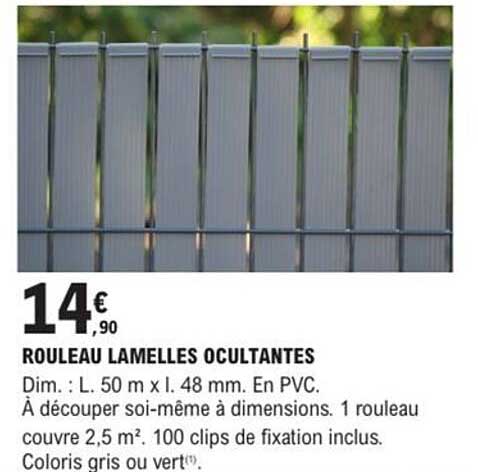 ROULEAU LAMELLES OCULTANTES