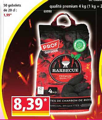 Sac de Charbon de Bois PROF Outdoor - Qualité Premium 4 kg