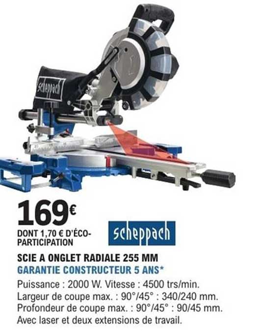 SCIE A ONGLET RADIALE 255 MM