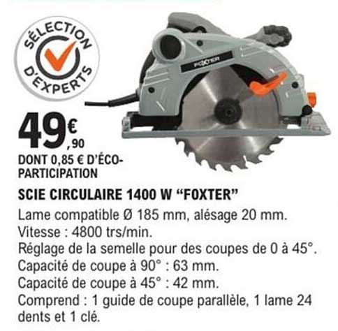 SCIE CIRCULAIRE 1400 W "FOXTER"