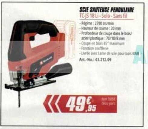 SCIE SAUTEUSE PENDULAIRE TG-JS 18 Li - Solo - Sans fil