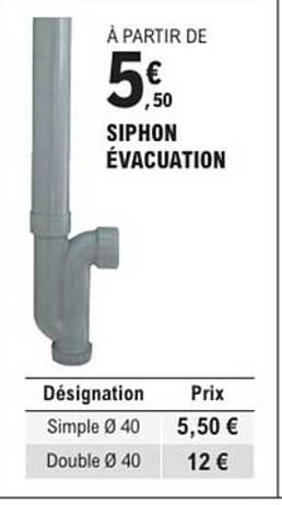 SIPHON ÉVACUATION