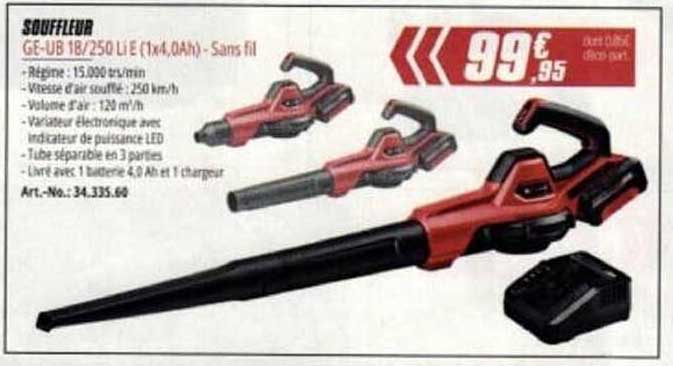 SOUFFLEUR GE-UB 18/250 Li E (1x4,0Ah) - Sans fil