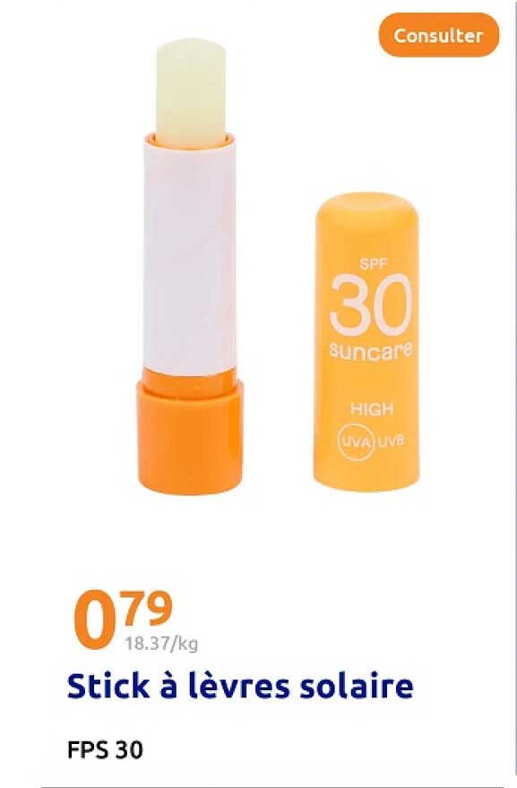 Stick à lèvres solaire FPS 30