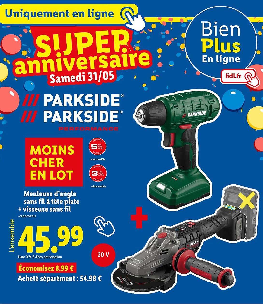 SUPER anniversaire - Meuleuse d’angle et visseuse sans fil