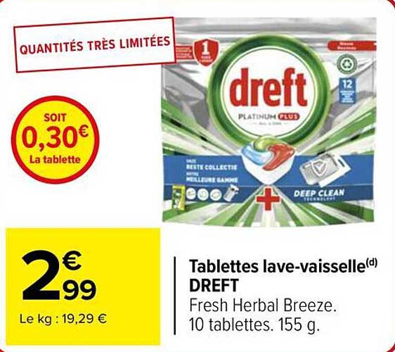 Tablettes lave-vaisselle DREFT