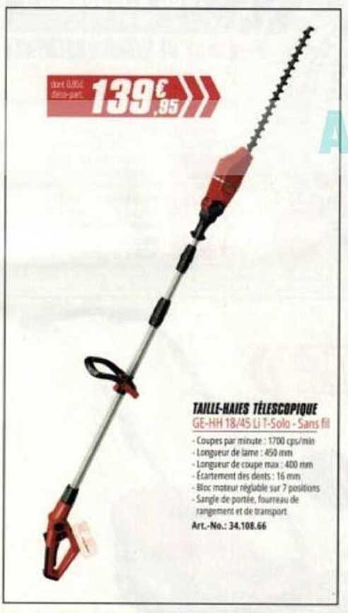TAILLE-HAIES TÉLESCOPIQUE GE-HH 18/45 Li T-Solo - Sans fil