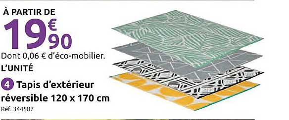 Tapis d’extérieur réversible 120 x 170 cm