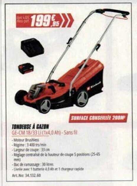 Tondeuse à gazon GE-CM 18/33 Li (1x4,0 Ah) - Sans fil