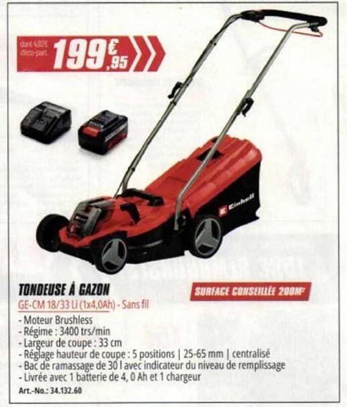 Tondeuse à gazon GE-CM 18/33 Li (1x4,0Ah) - Sans fil