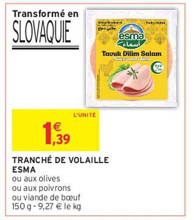 TRANCHÉ DE VOLAILLE ESMA