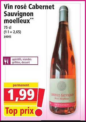 Vin rosé Cabernet Sauvignon moelleux**