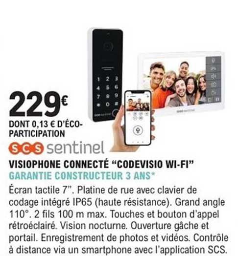 VISIOPHONE CONNECTÉ "CODEVISIO WI-FI"