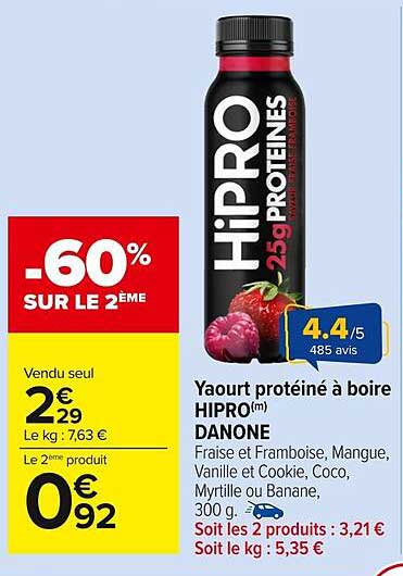 Yaourt protéiné à boire HIPRO(m) DANONE