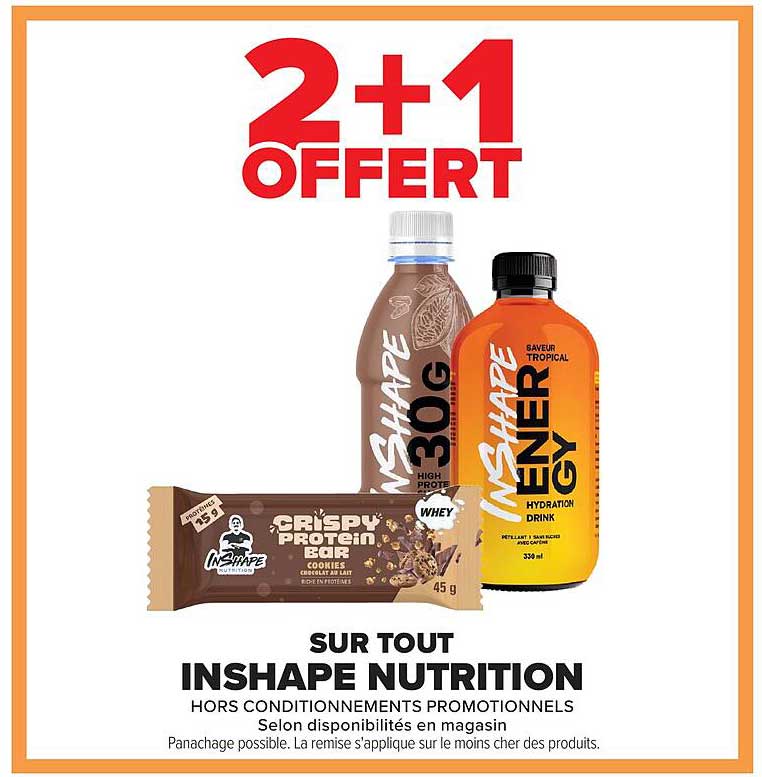 2+1 OFFERT SUR TOUT INSHAPE NUTRITION
