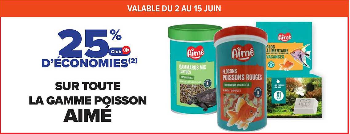 25% d’économies Club Carrefour sur toute la gamme poisson Aïmé