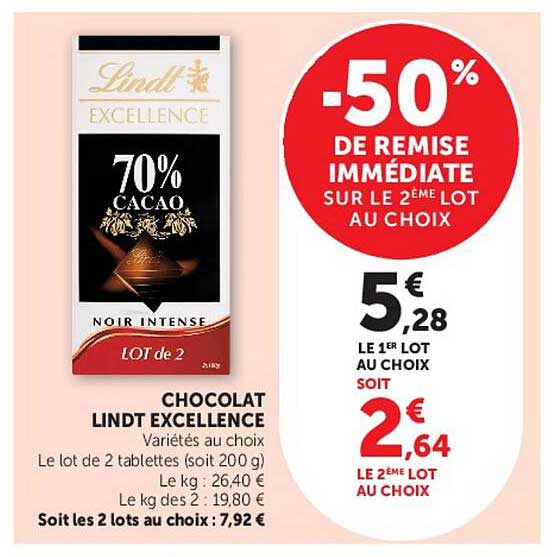 -50% DE REMISE IMMÉDIATE SUR LE 2ÈME LOT AU CHOIX