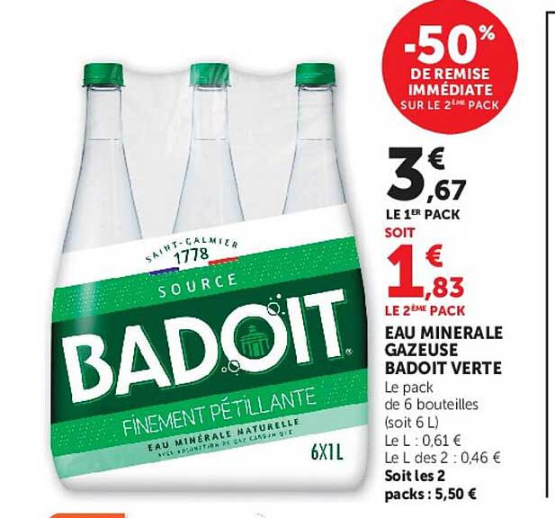 -50% DE REMISE IMMÉDIATE SUR LE 2ÈME PACK