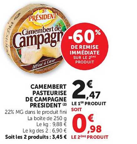 -60% DE REMISE IMMÉDIATE SUR LE 2ÈME PRODUIT