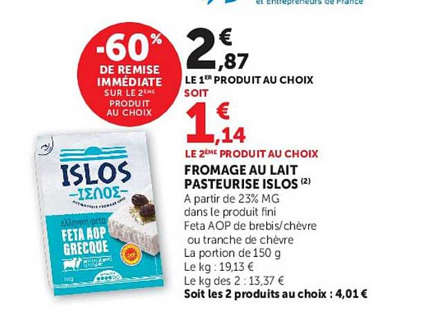 -60% DE REMISE IMMÉDIATE SUR LE 2ÈME PRODUIT AU CHOIX