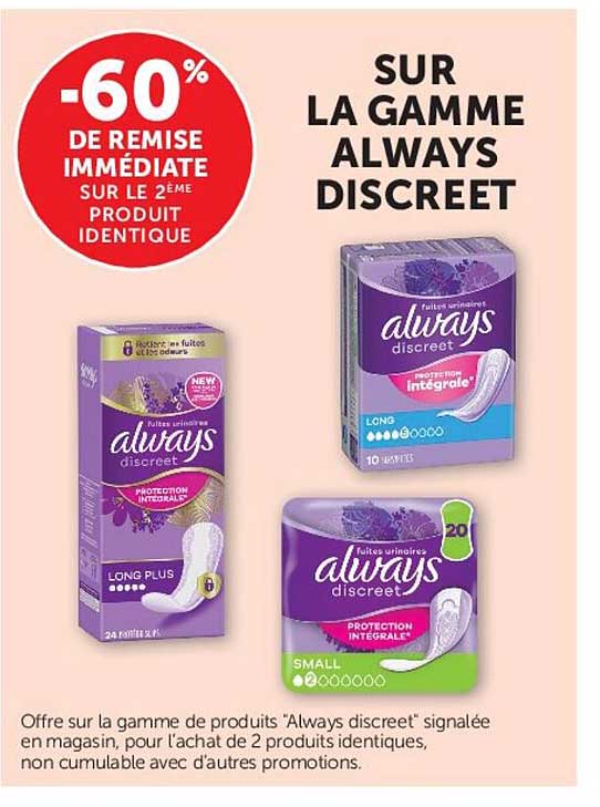 -60% DE REMISE IMMÉDIATE SUR LE 2ÈME PRODUIT IDENTIQUE