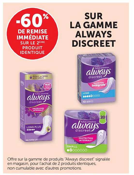 -60% DE REMISE IMMEDIATE SUR LE 2ÈME PRODUIT IDENTIQUE