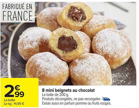 8 mini beignets au chocolat