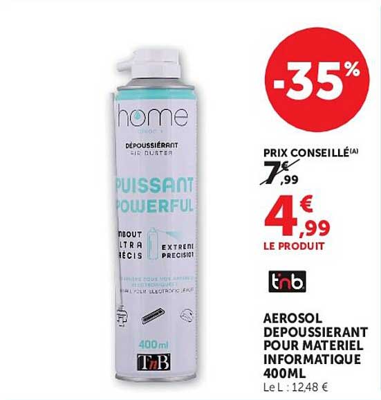 AEROSOL DEPOUSSIERANT POUR MATERIEL INFORMATIQUE 400ML
