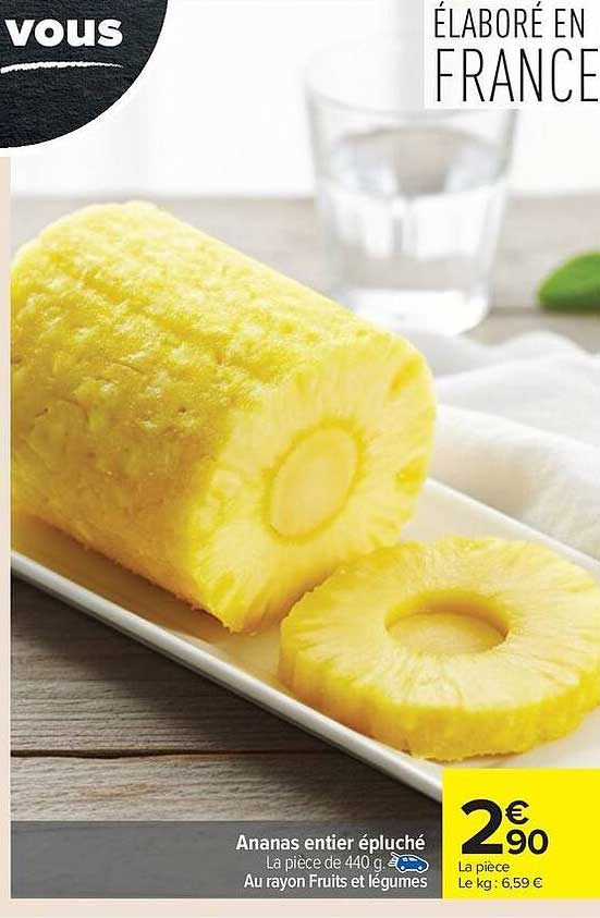 Ananas entier épluché