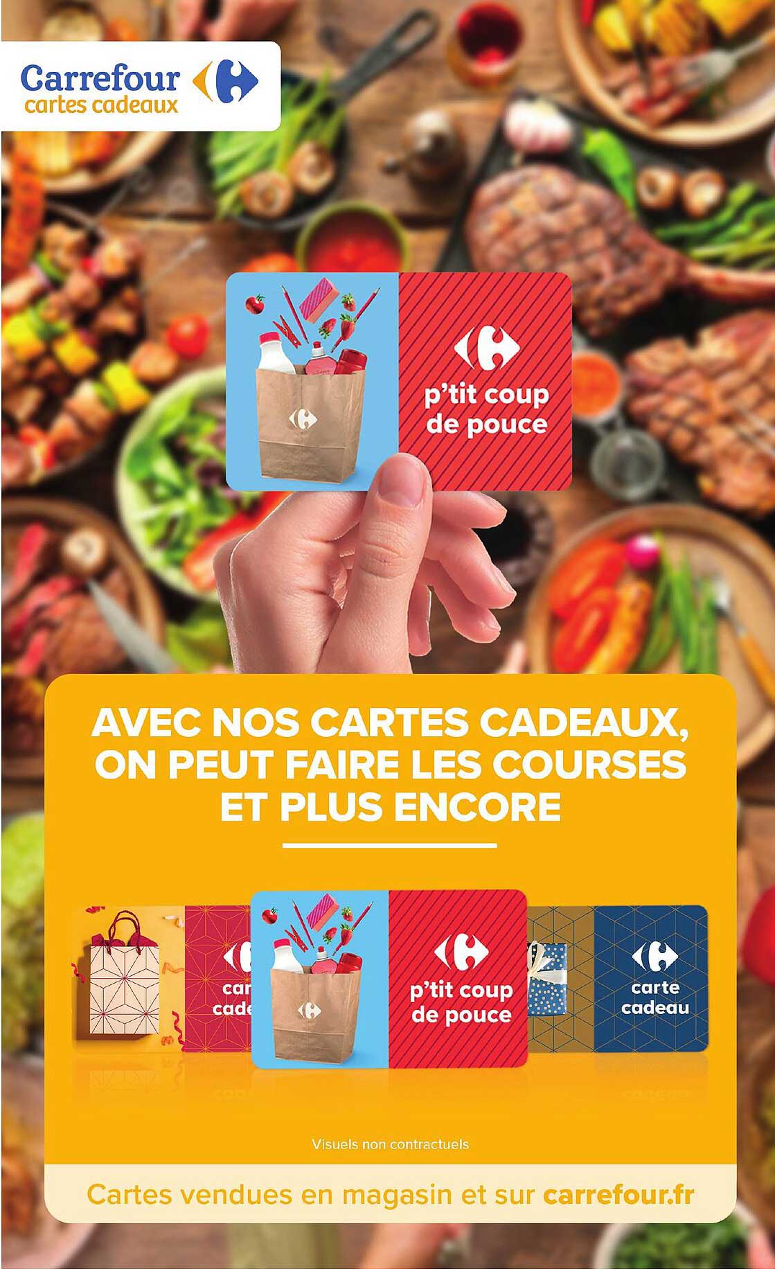 AVEC NOS CARTES CADEAUX, ON PEUT FAIRE LES COURSES ET PLUS ENCORE