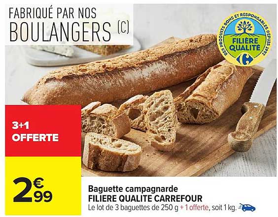 Baguette campagnarde FILIERE QUALITE CARREFOUR
