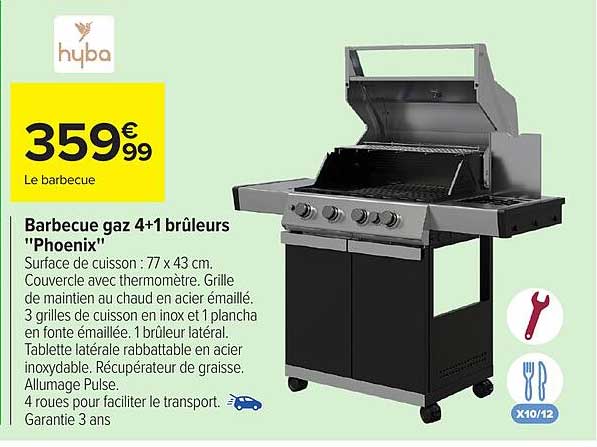 Barbecue gaz 4+1 brûleurs "Phoenix"