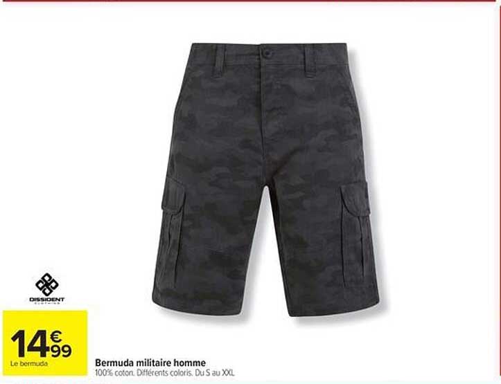 Bermuda militaire homme