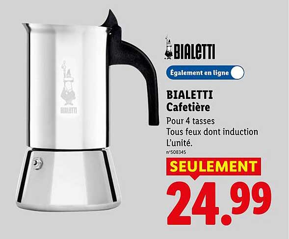 BIALETTI Cafetière Pour 4 tasses Tous feux dont induction L'unité.