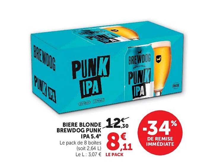 BIERE BLONDE BREWDOG PUNK IPA 5.4°