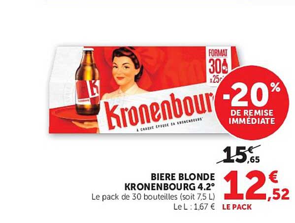 BIERE BLONDE KRONENBOURG 4.2°