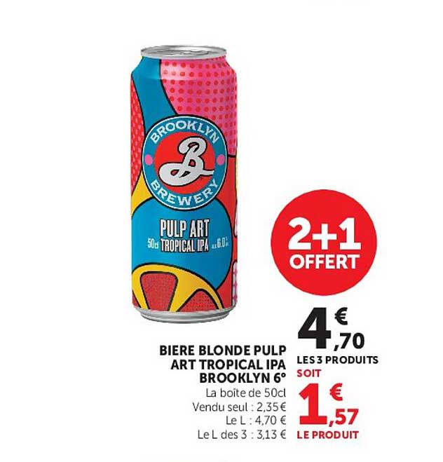 BIERE BLONDE PULP ART TROPICAL IPA BROOKLYN 6°