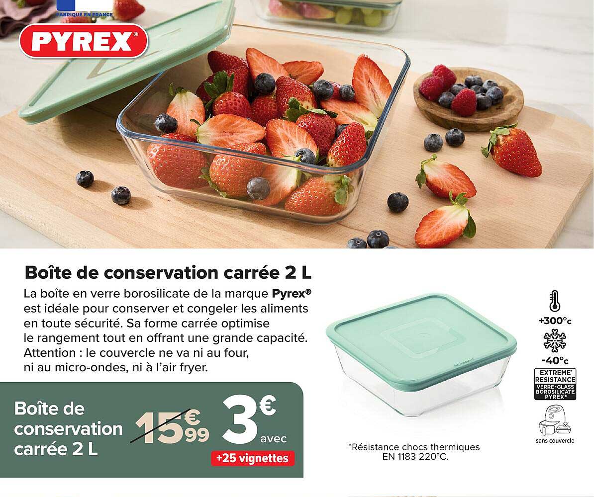 Boîte de conservation carrée 2 L