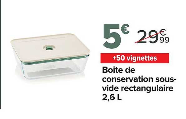 Boite de conservation sous-vide rectangulaire 2,6 L