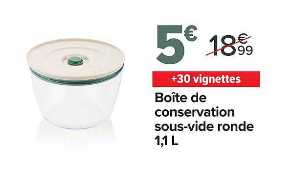 Boîte de conservation sous-vide ronde 1,1 L