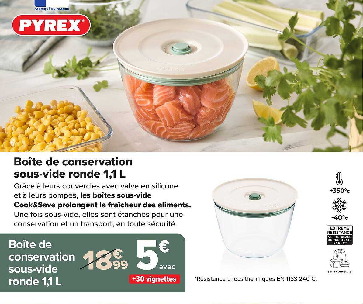 Boîte de conservation sous-vide ronde 1,1 L